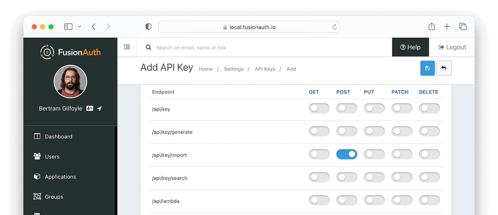 Creating API Key.