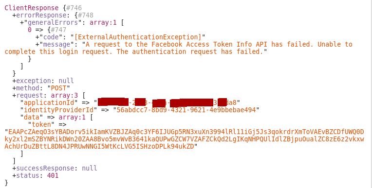 Complete Facebook Login api cannot work with token returned from facebook  login api