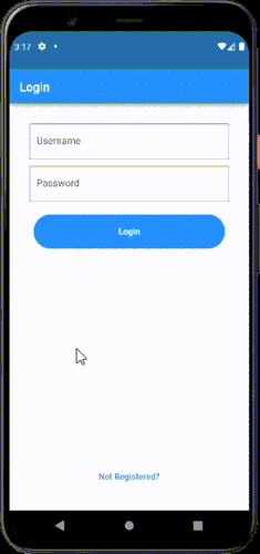 Registering on an Android phone.