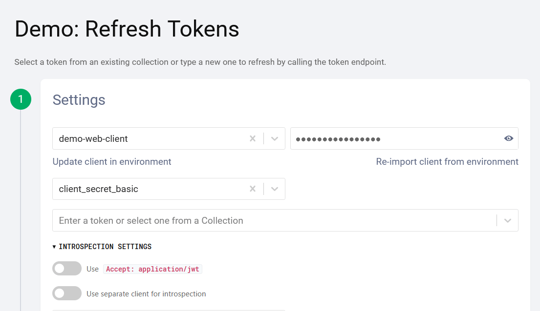Refresh token demo from OAuth Tools.