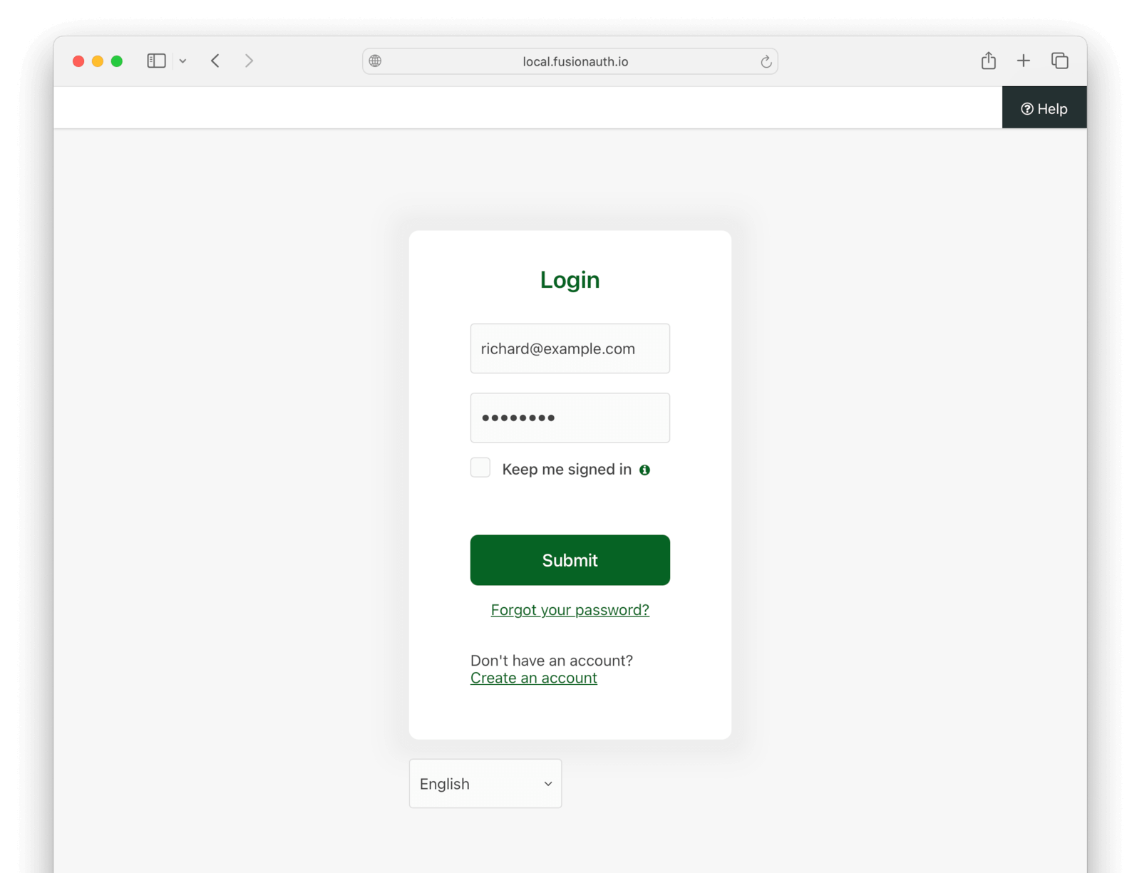 FusionAuth login