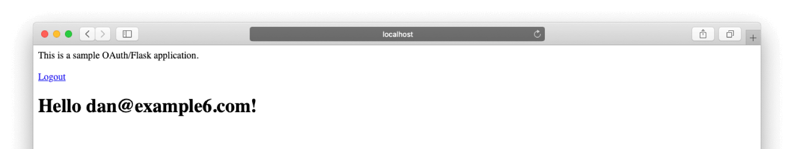 The portal page when you authenticate with OAuth.