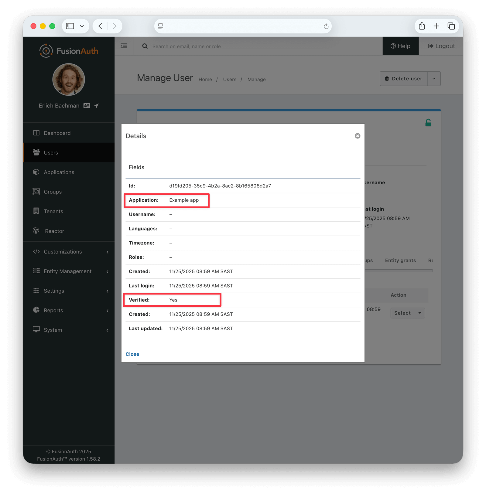 Registration verified