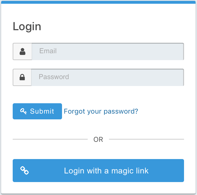 Login with a magic link.