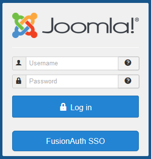 Administrator login with FusionAuth SSO login button..