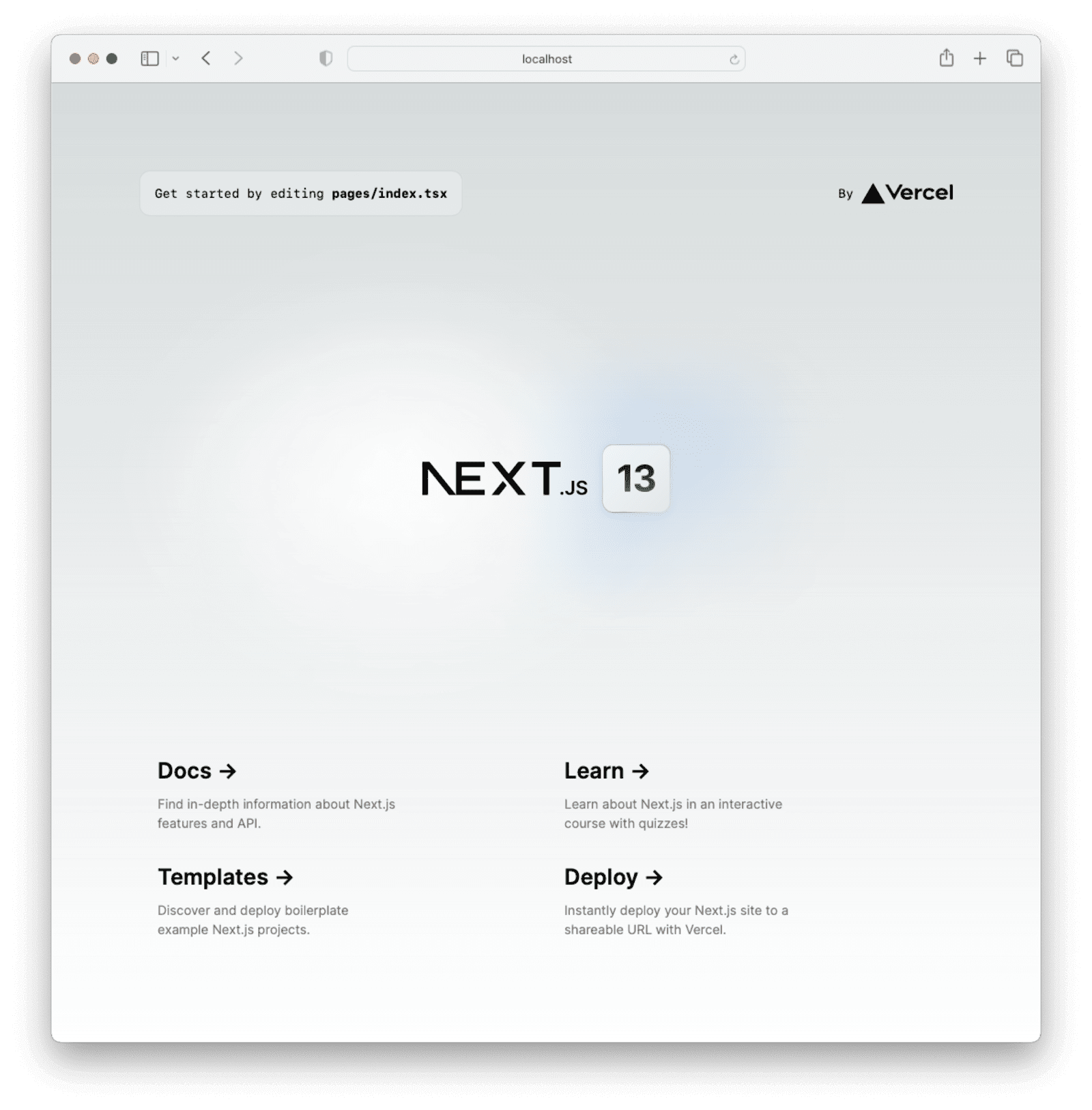 A simple Next.js application displayed in a browser