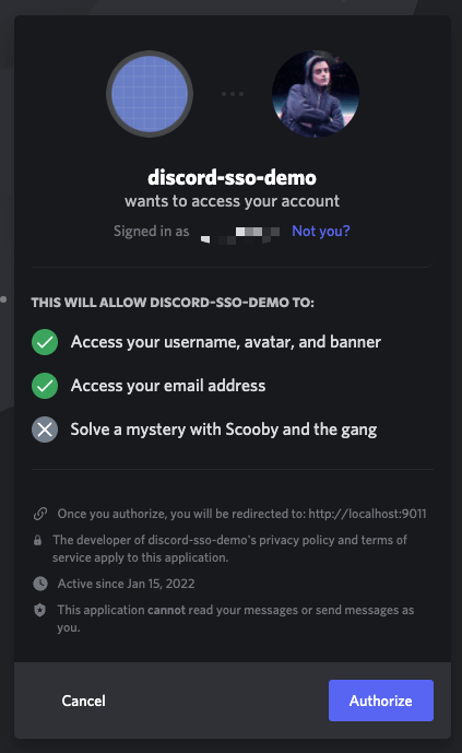 Discord authorization prompt.