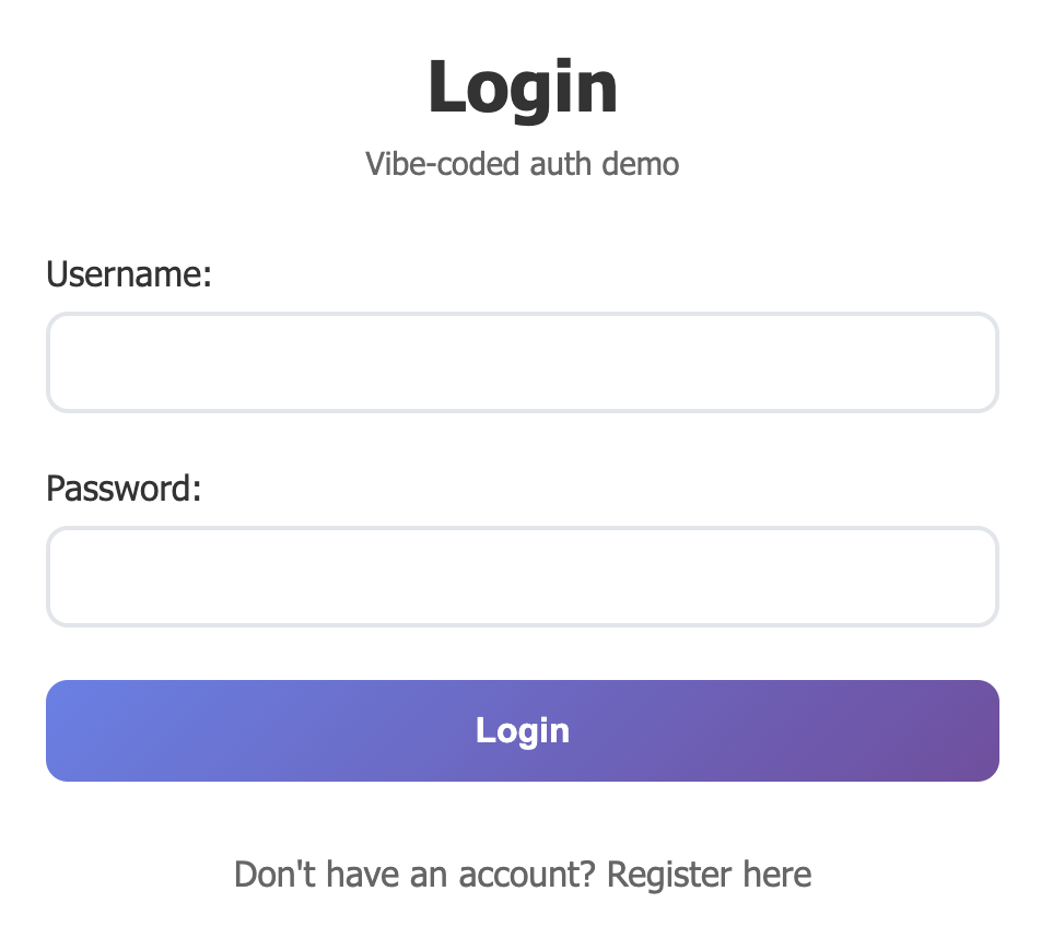 Vibe Coding Auth Demo