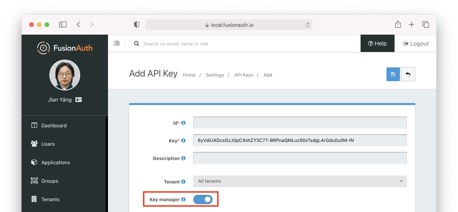 The Key Manager Setting