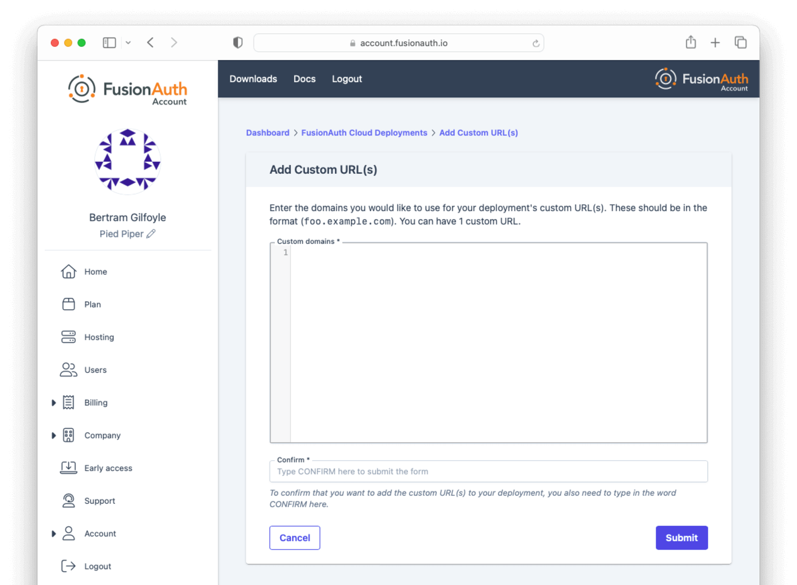 a text box where you can modify the entire list of custom domains simultaneously