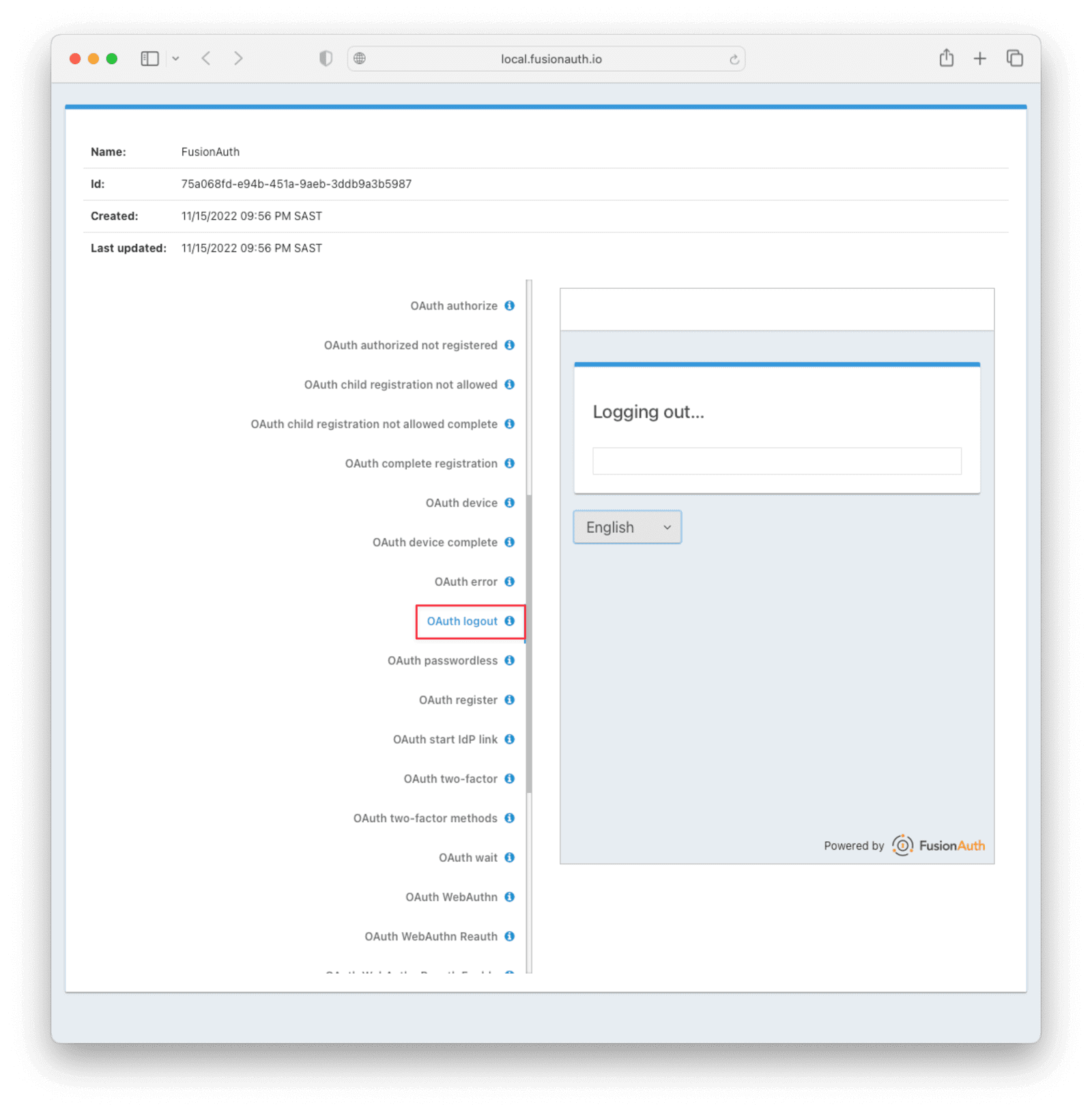 OAuth logout FusionAuth