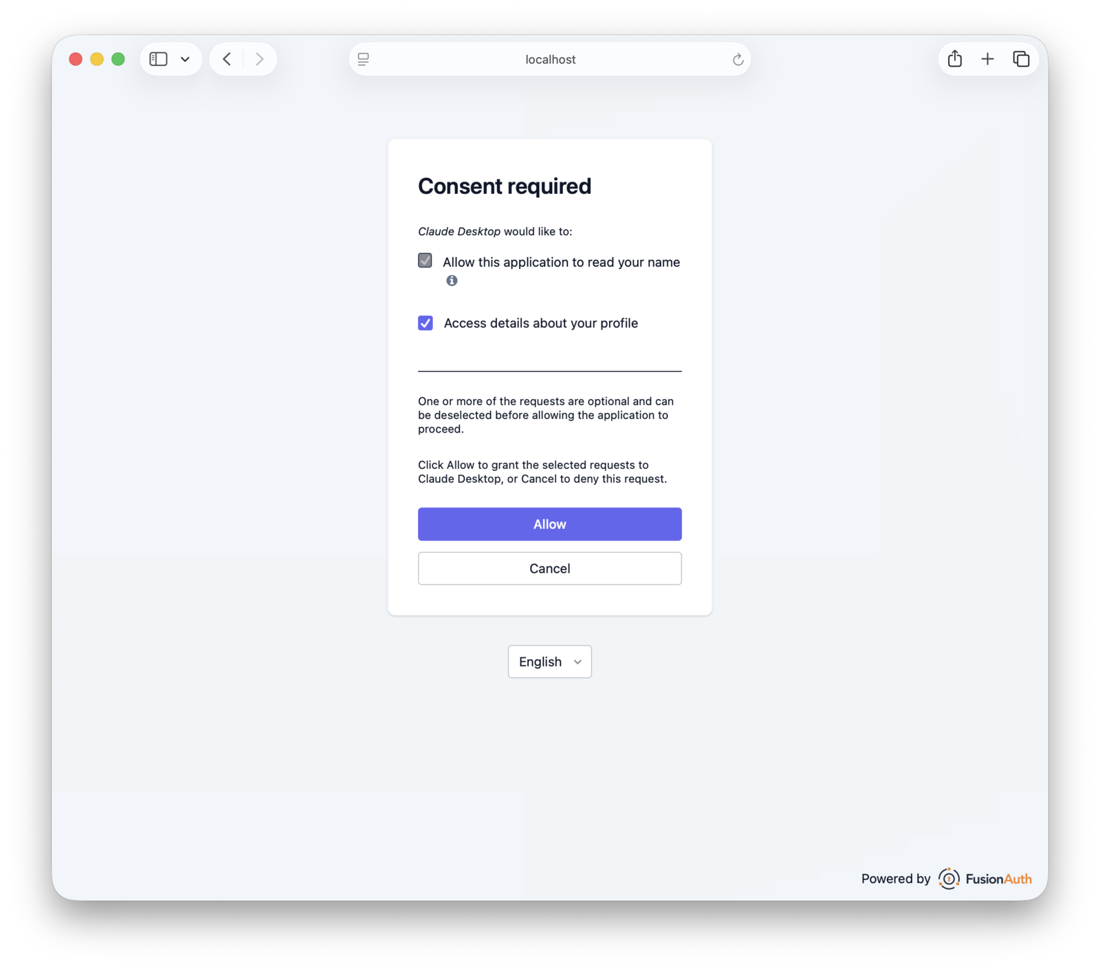 The consent screen.