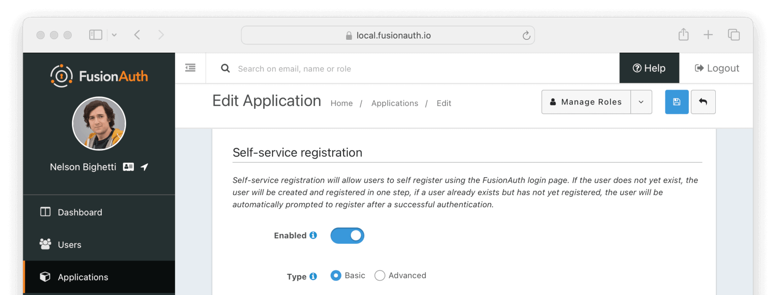 Self Service Registration