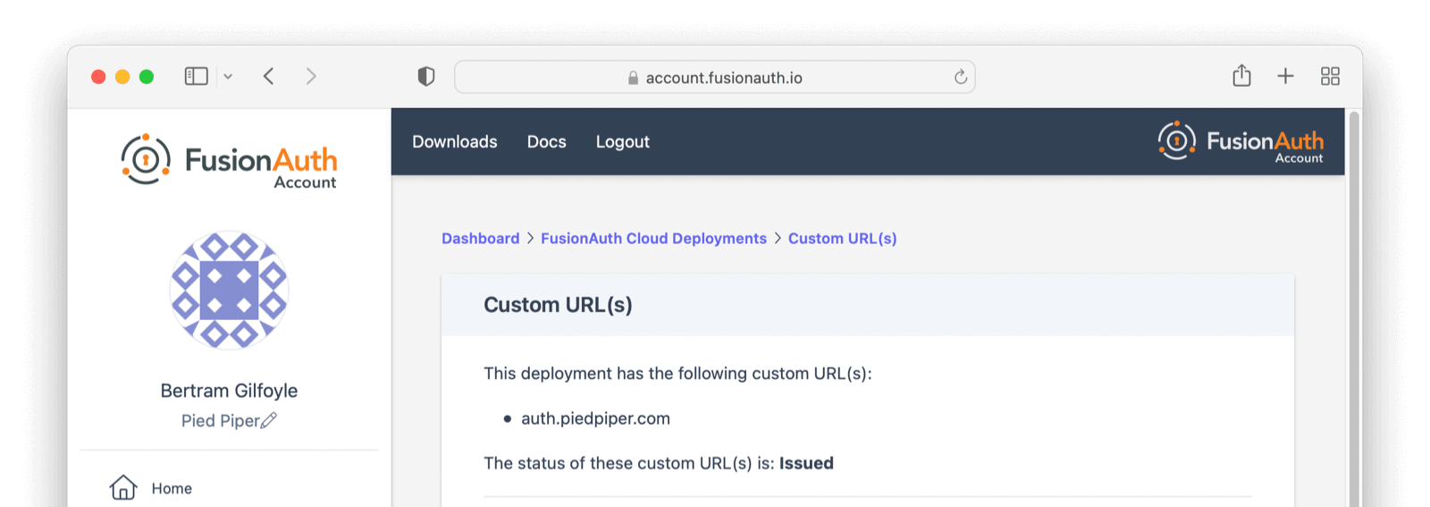 Pending verification custom url is in a pending state.