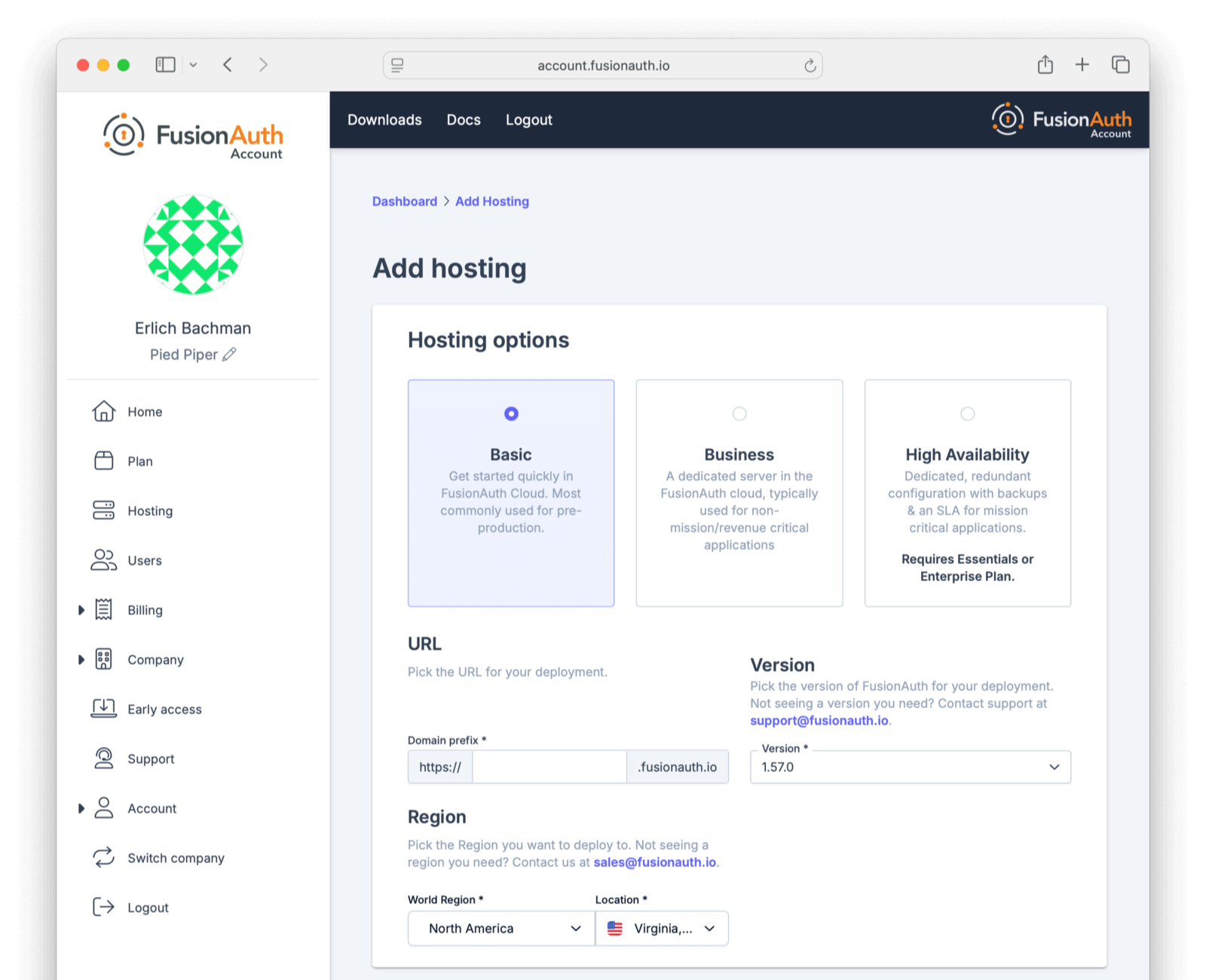 Hosting options