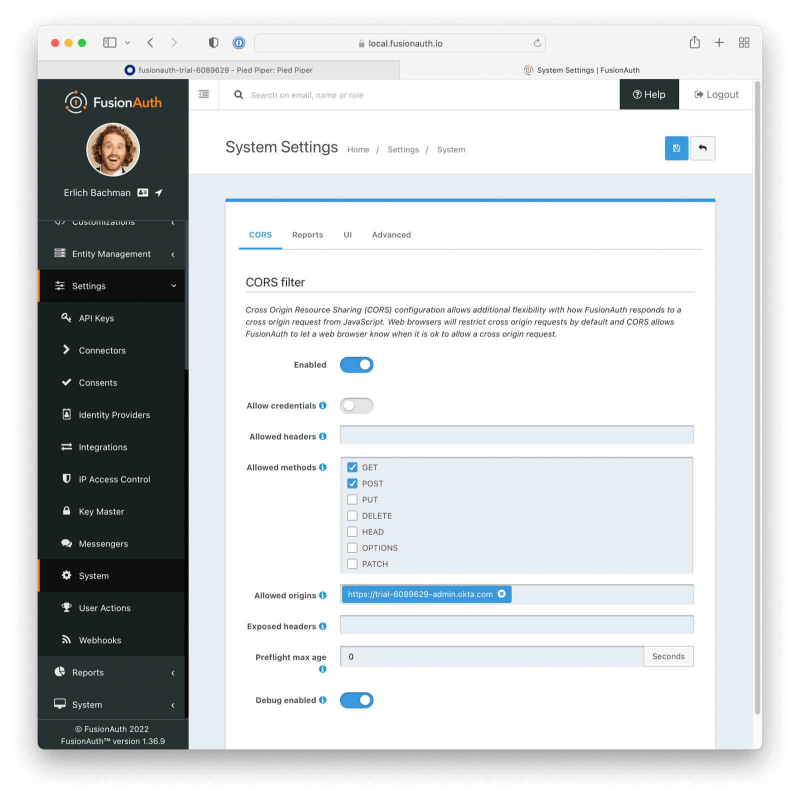 Configure CORS