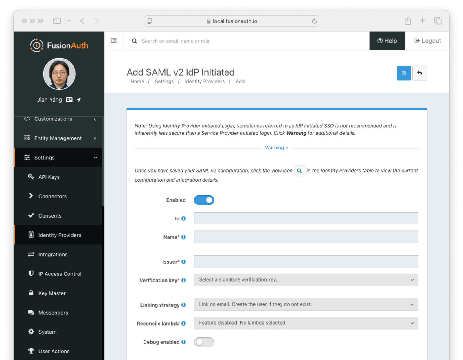 Add SAML v2 IdP Initiated