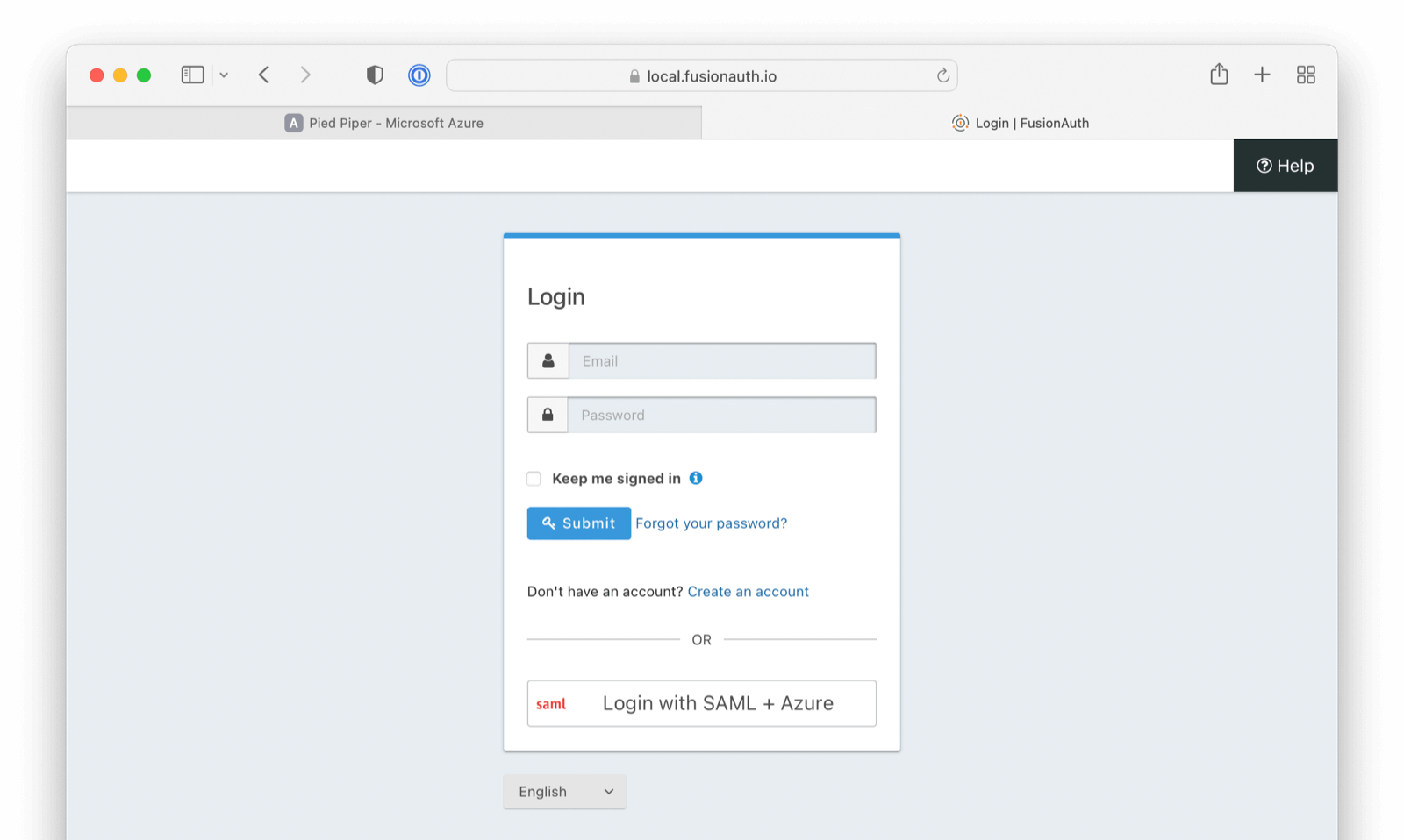 New Login With Azure-Button