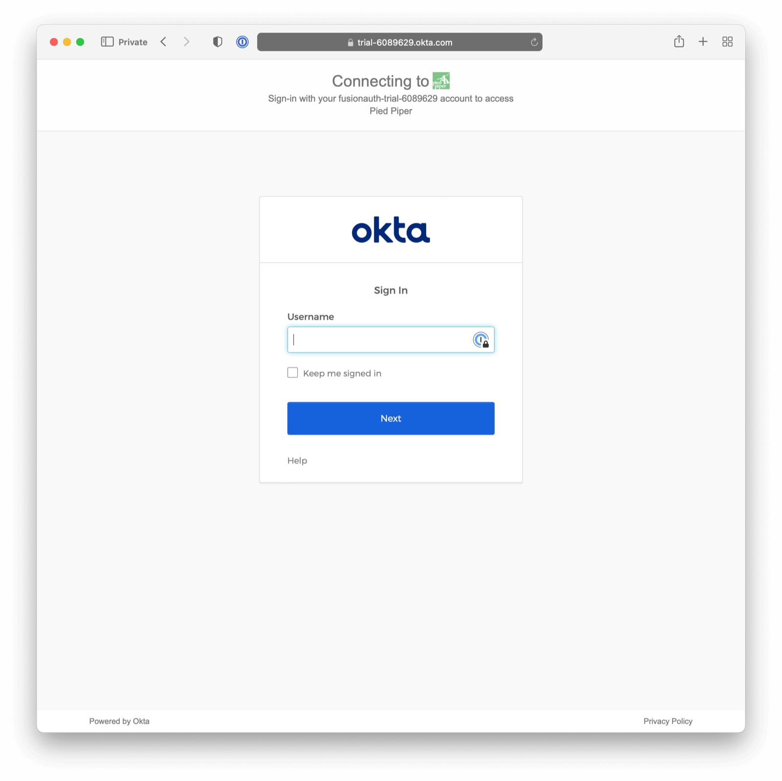 Logging in with Okta