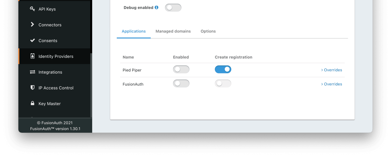 OpenID Connect Applications Configuration