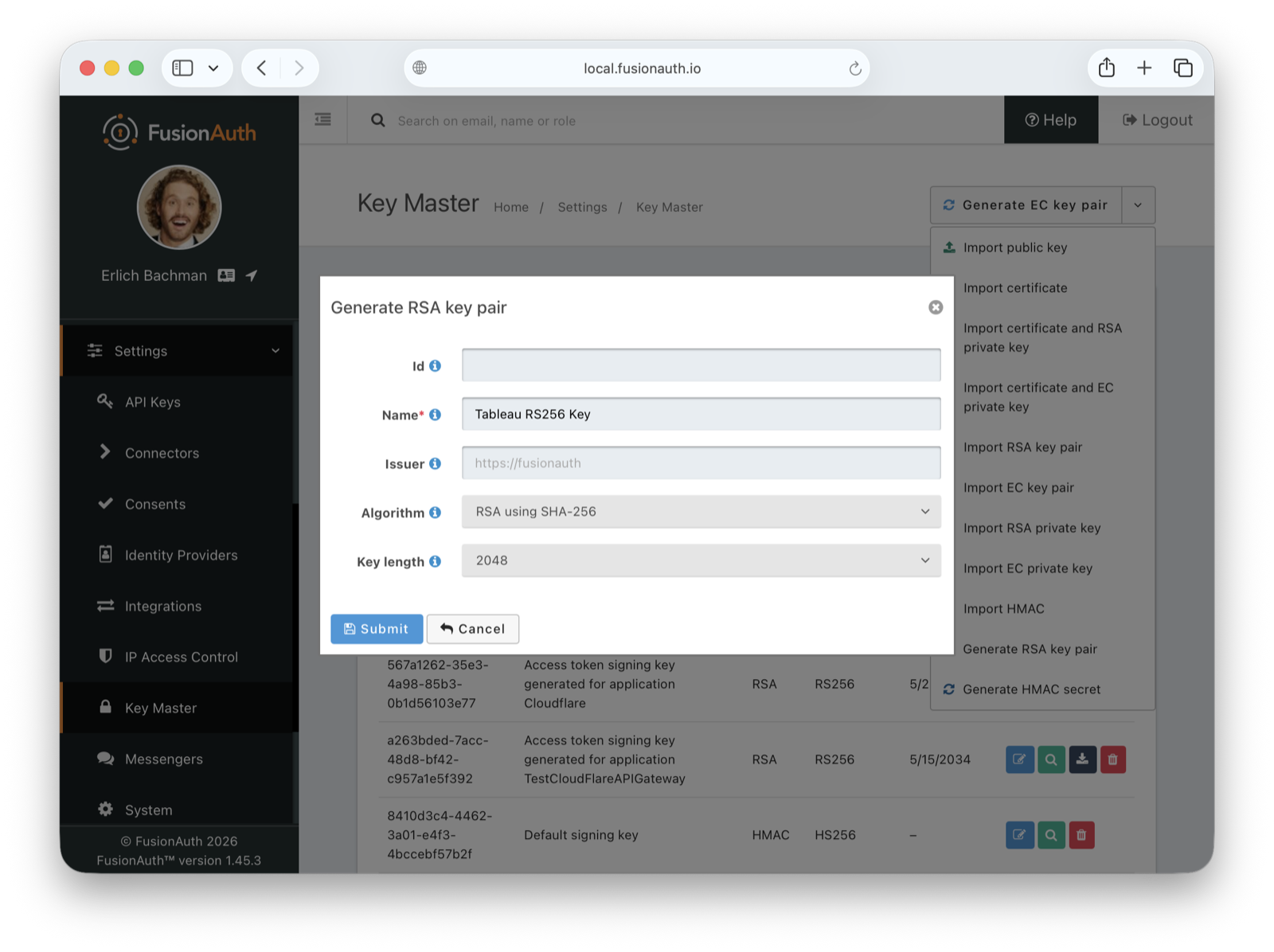 Name the signing key.