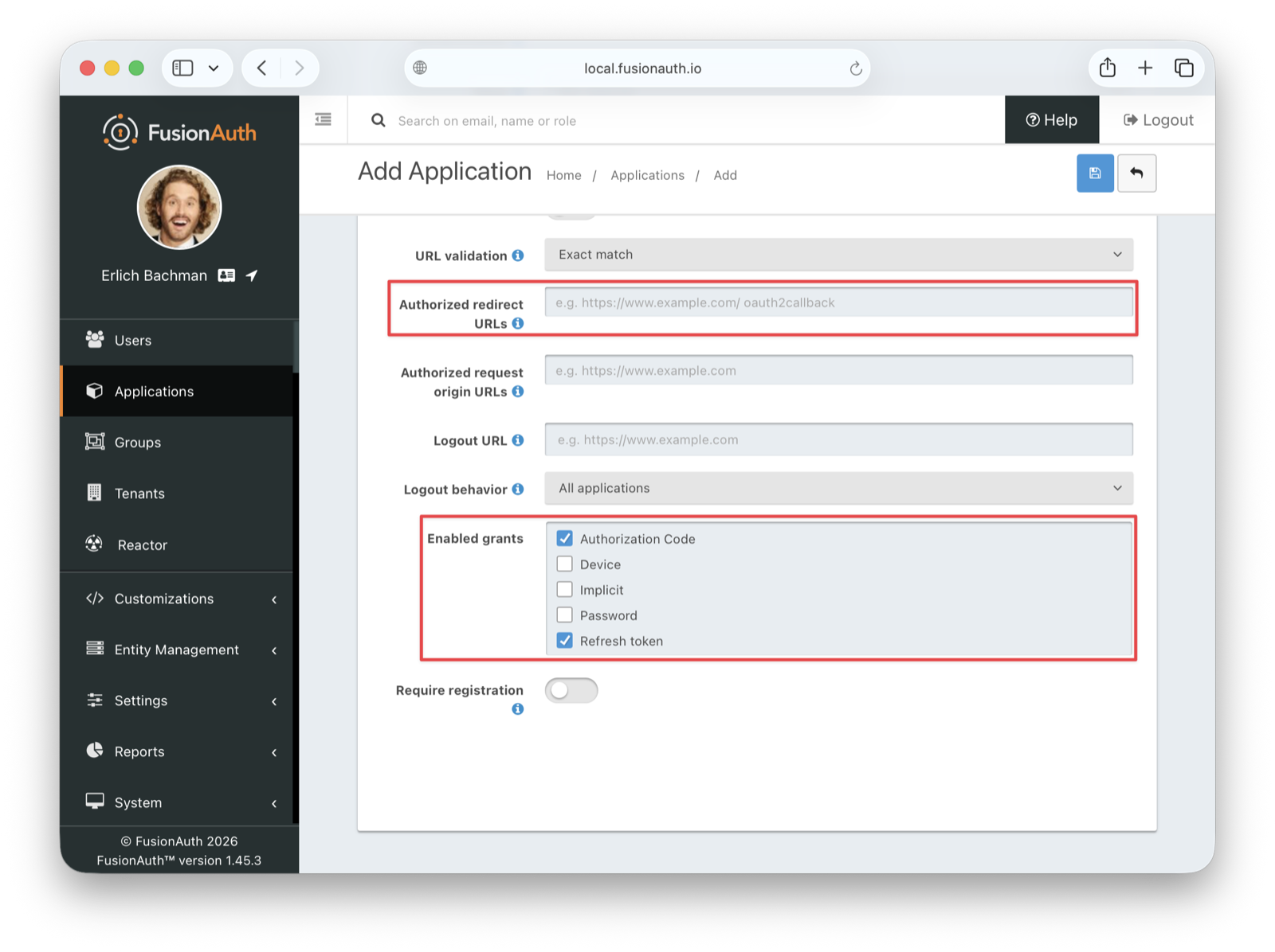 Configure OAuth settings.