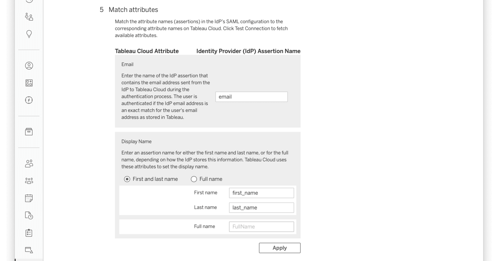 Map email  first and last name fields