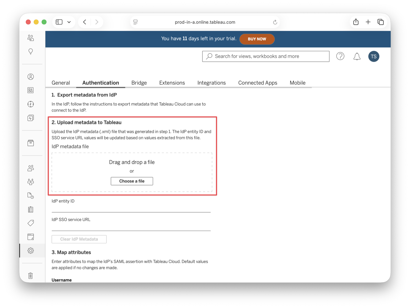 Tableau entity ID auto-populated.