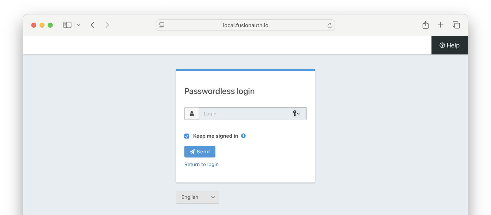 The magic links login request form.
