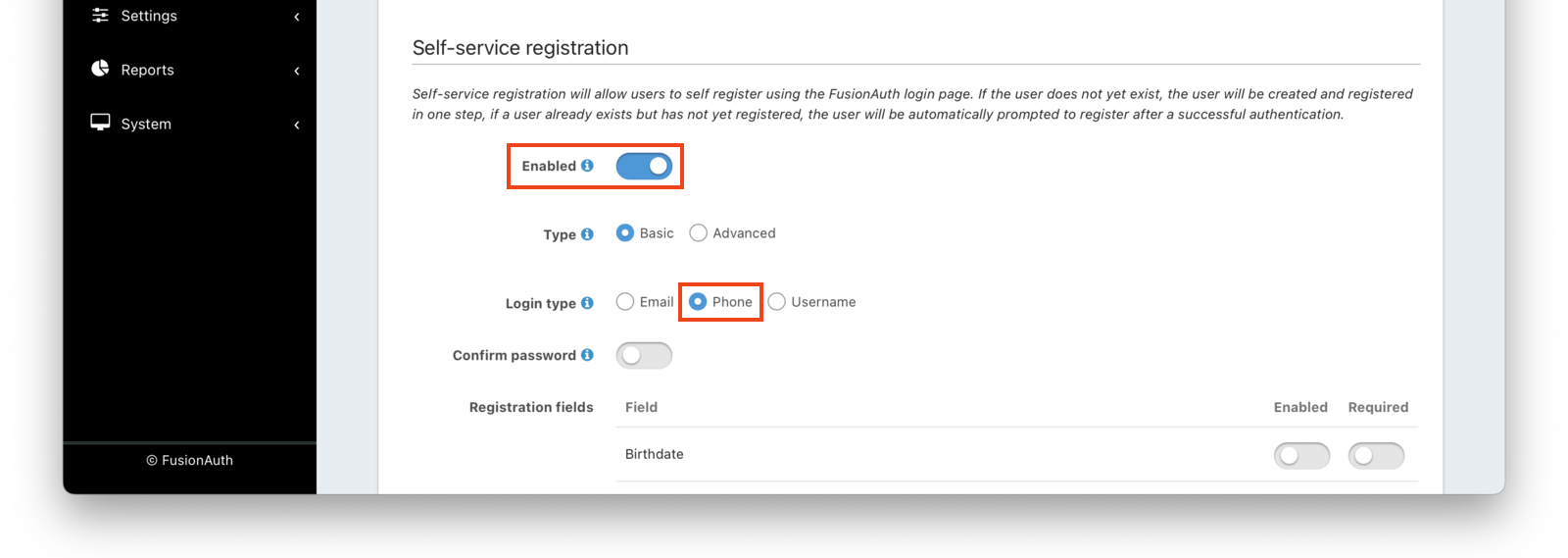 Enabling application self registration