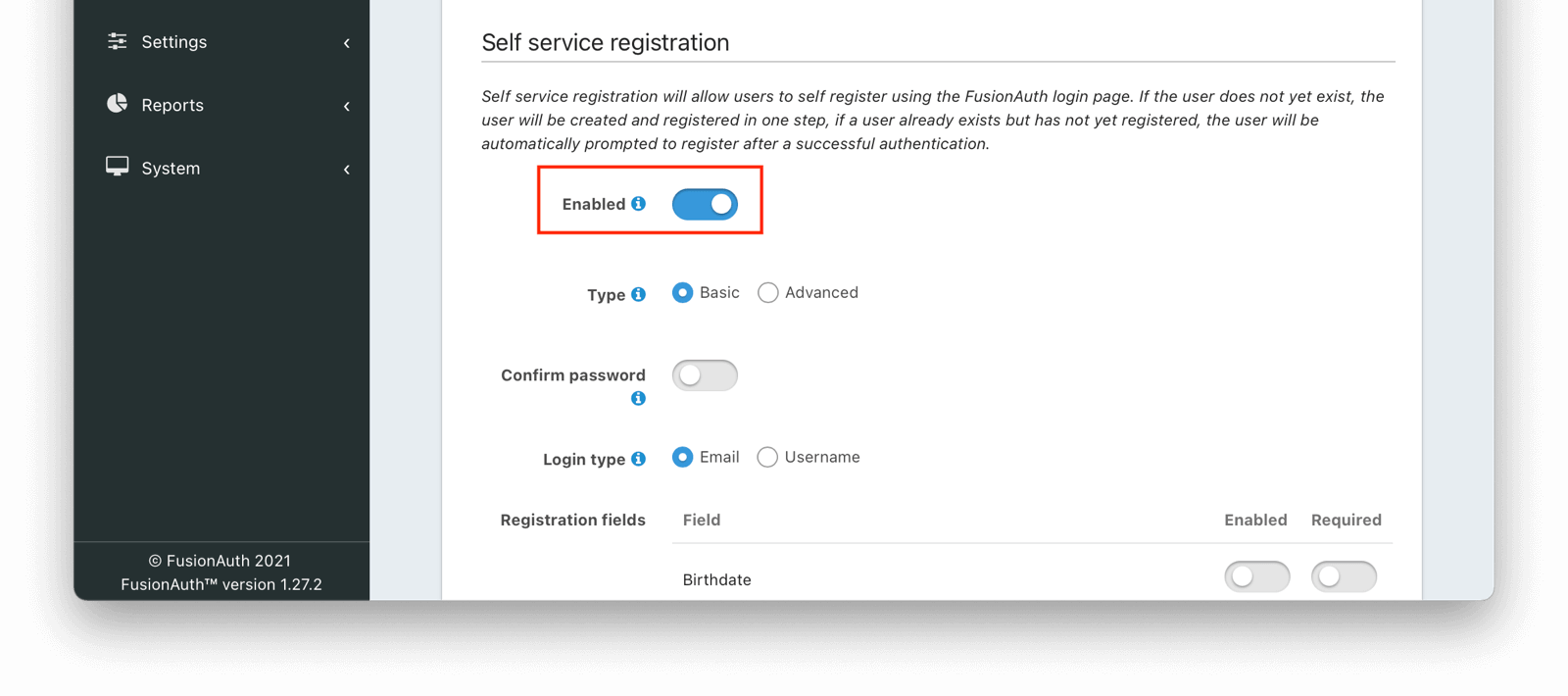 Enabling application self registration