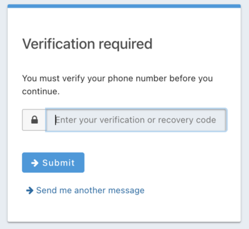 Form field default phone verification gate screen