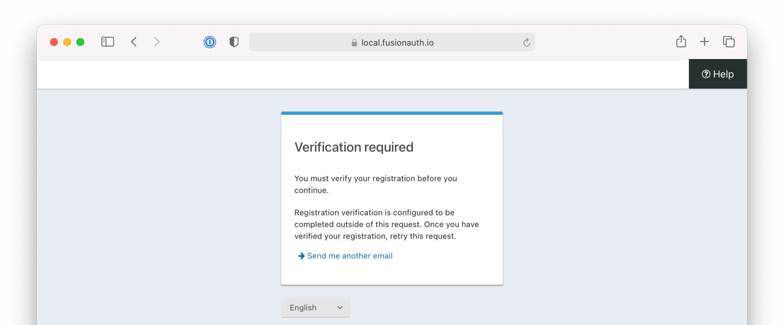 Clickable link default registration verification gate screen