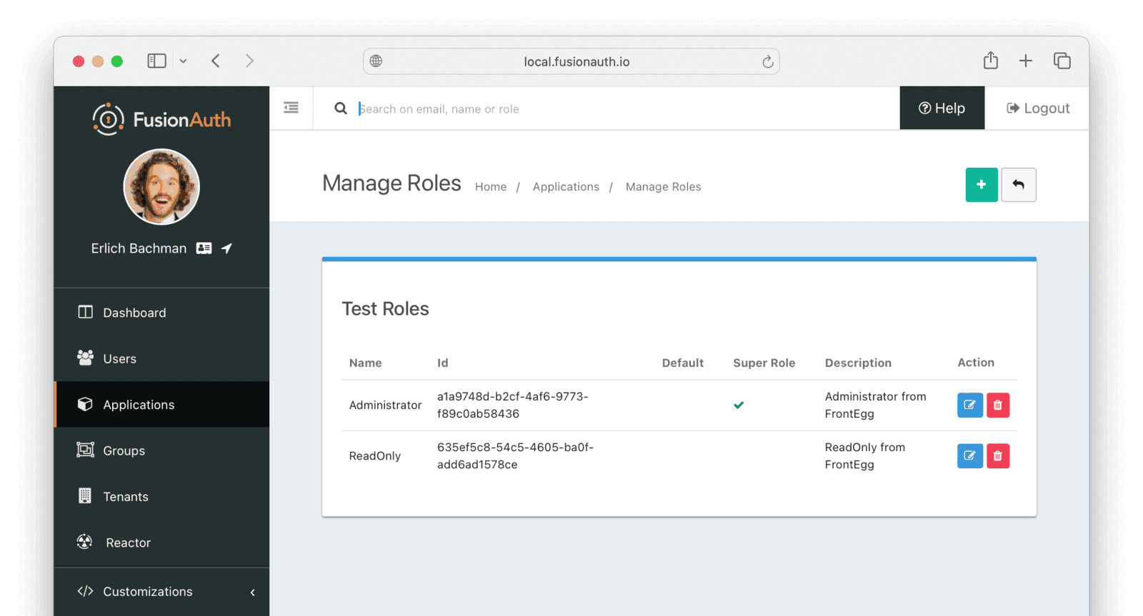 Roles added to the import application