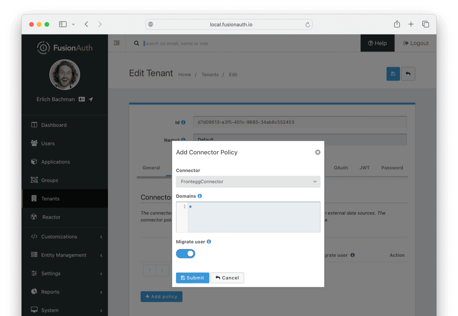 Connector policy details in FusionAuth