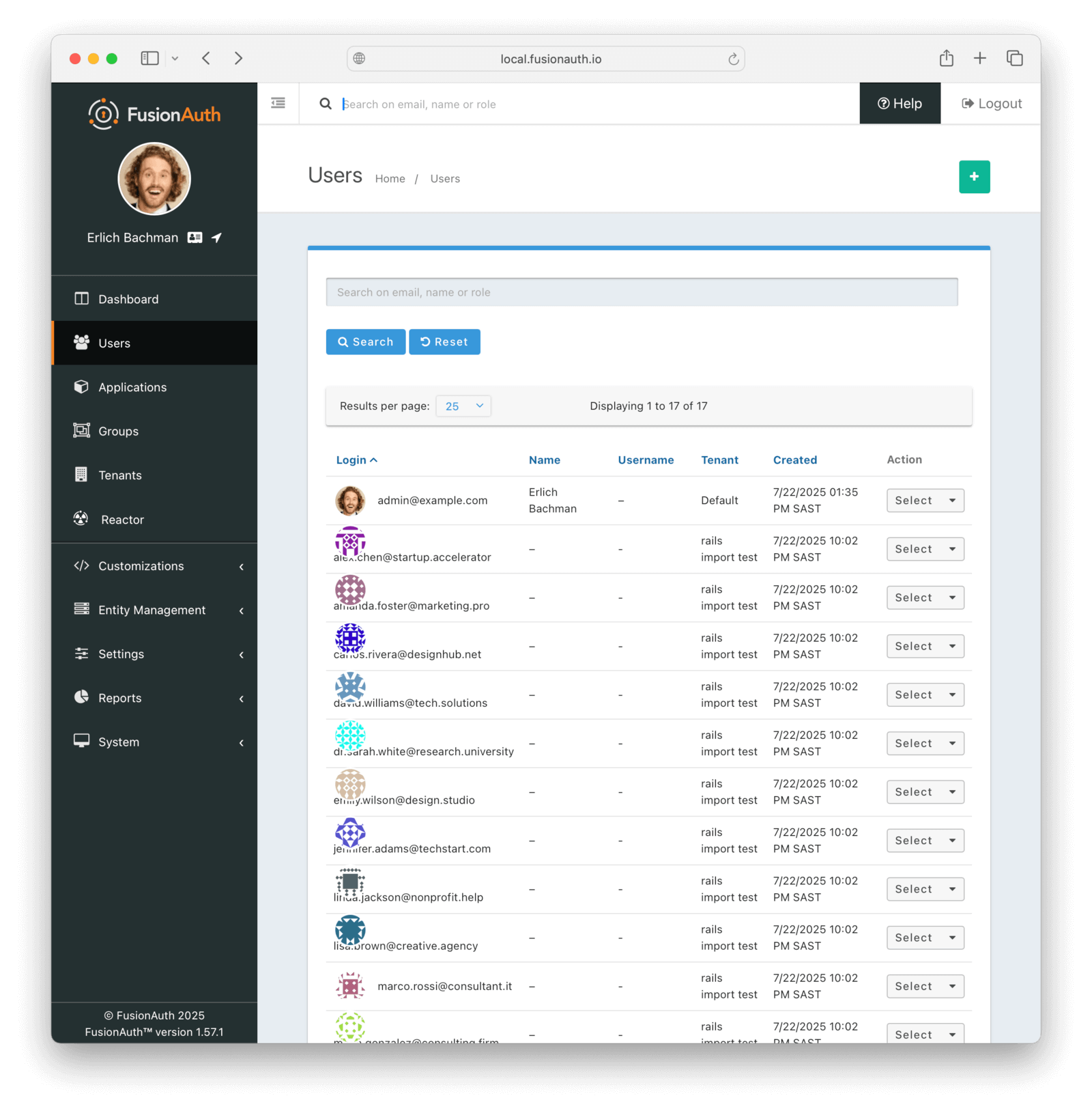 List imported users.