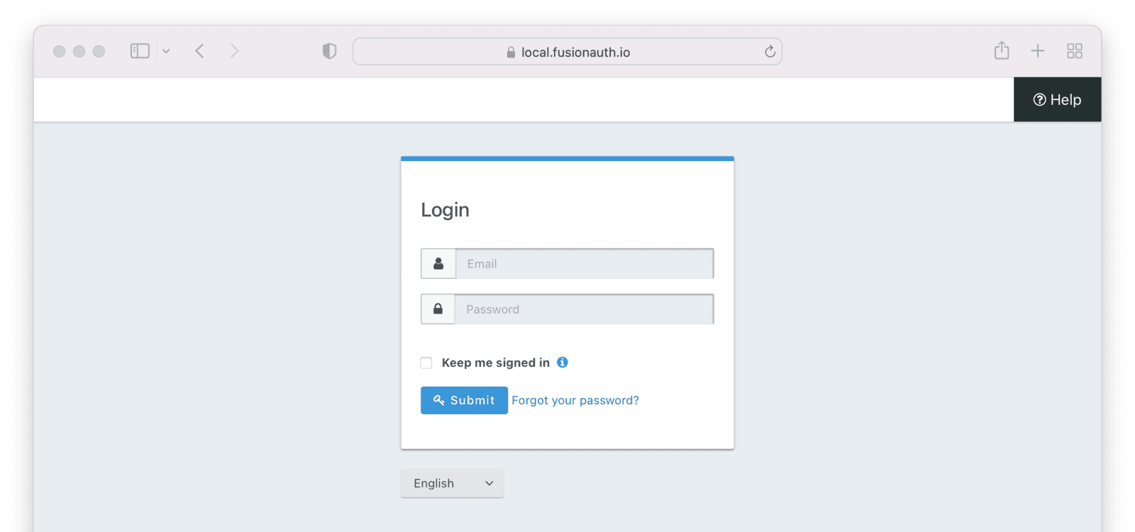 Example of login form.
