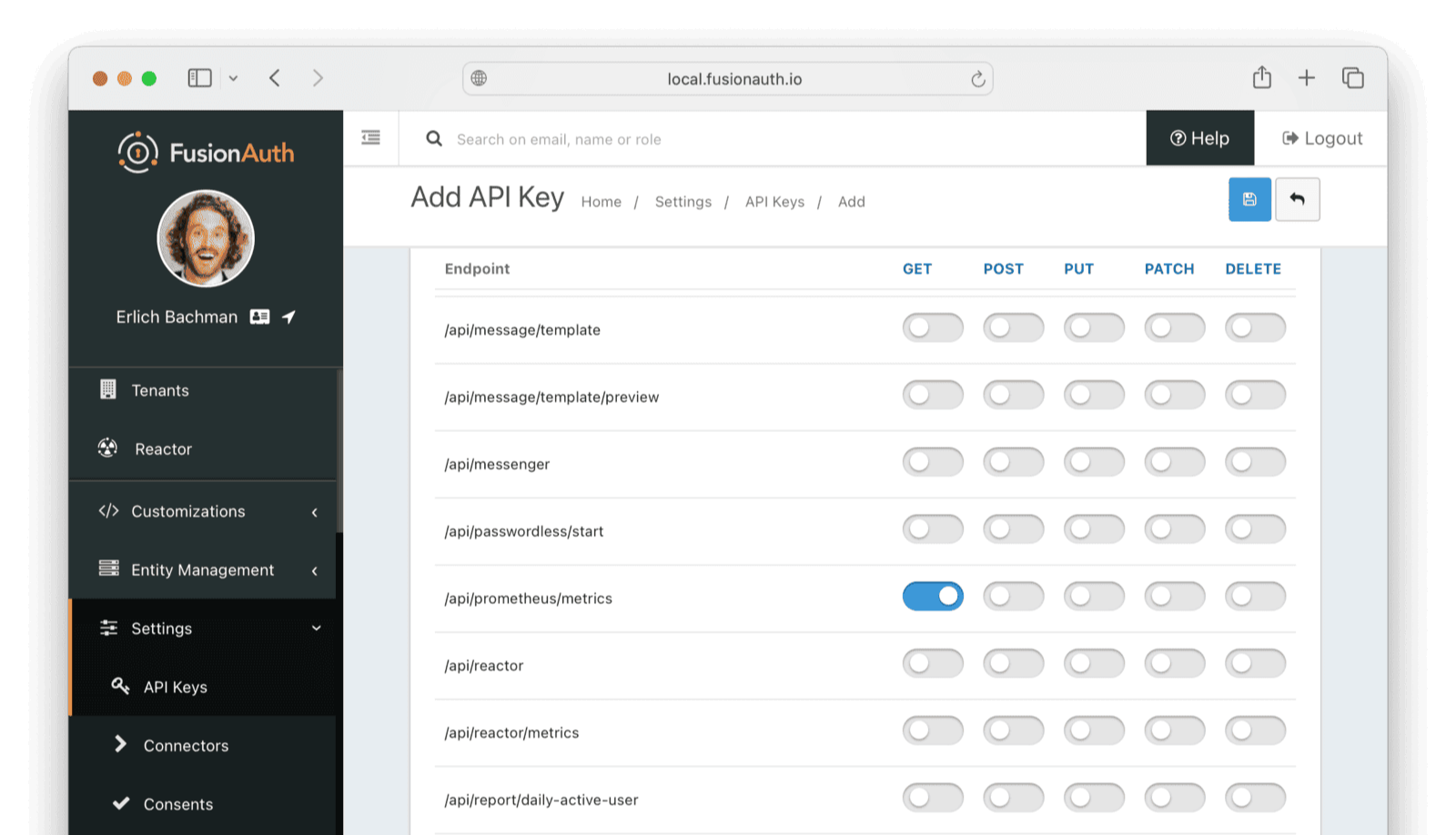 Enable API Key GET Method for the Prometheus endpoint FusionAuth