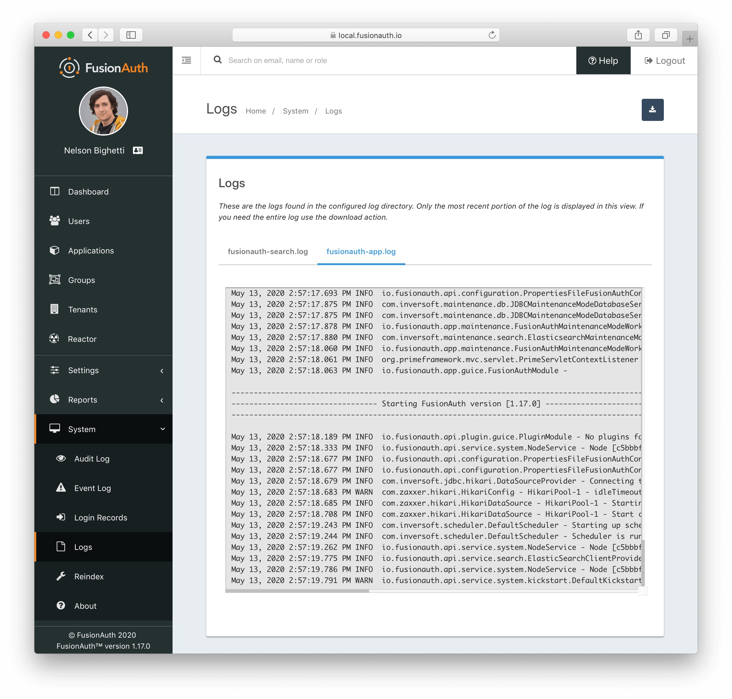 System Logs - Single Node