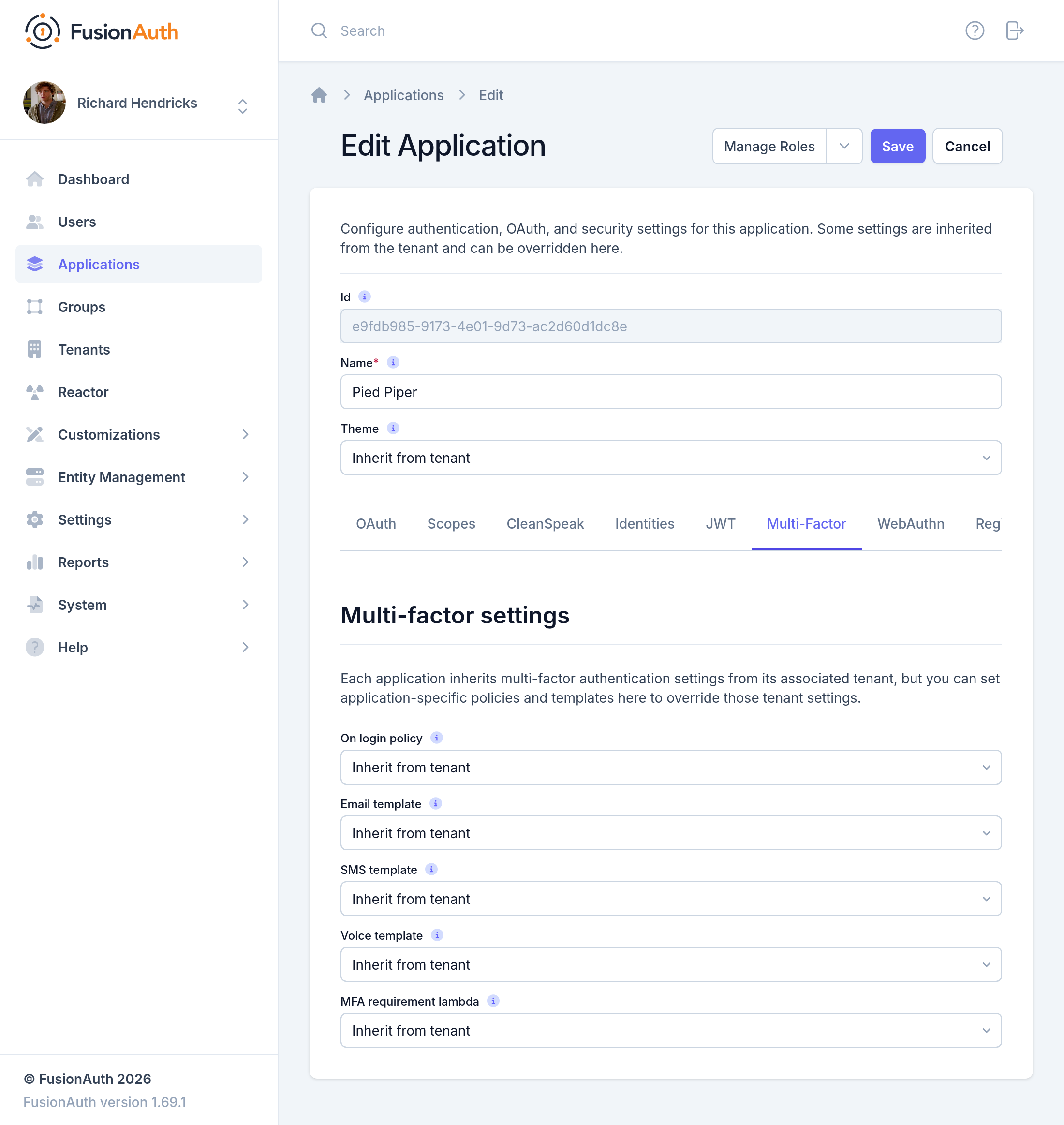 Multi-Factor Authentication configuration
