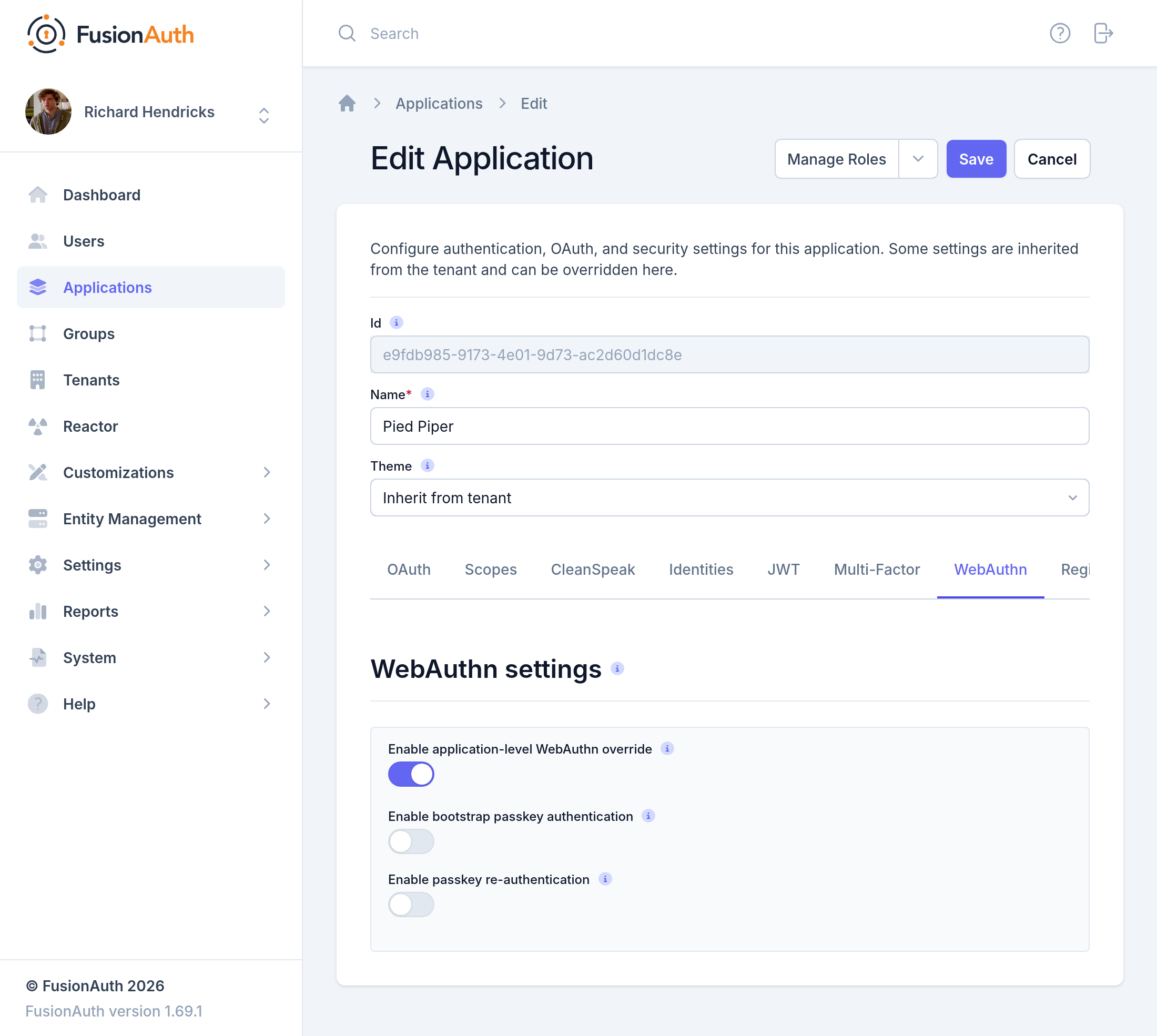 WebAuthn configuration