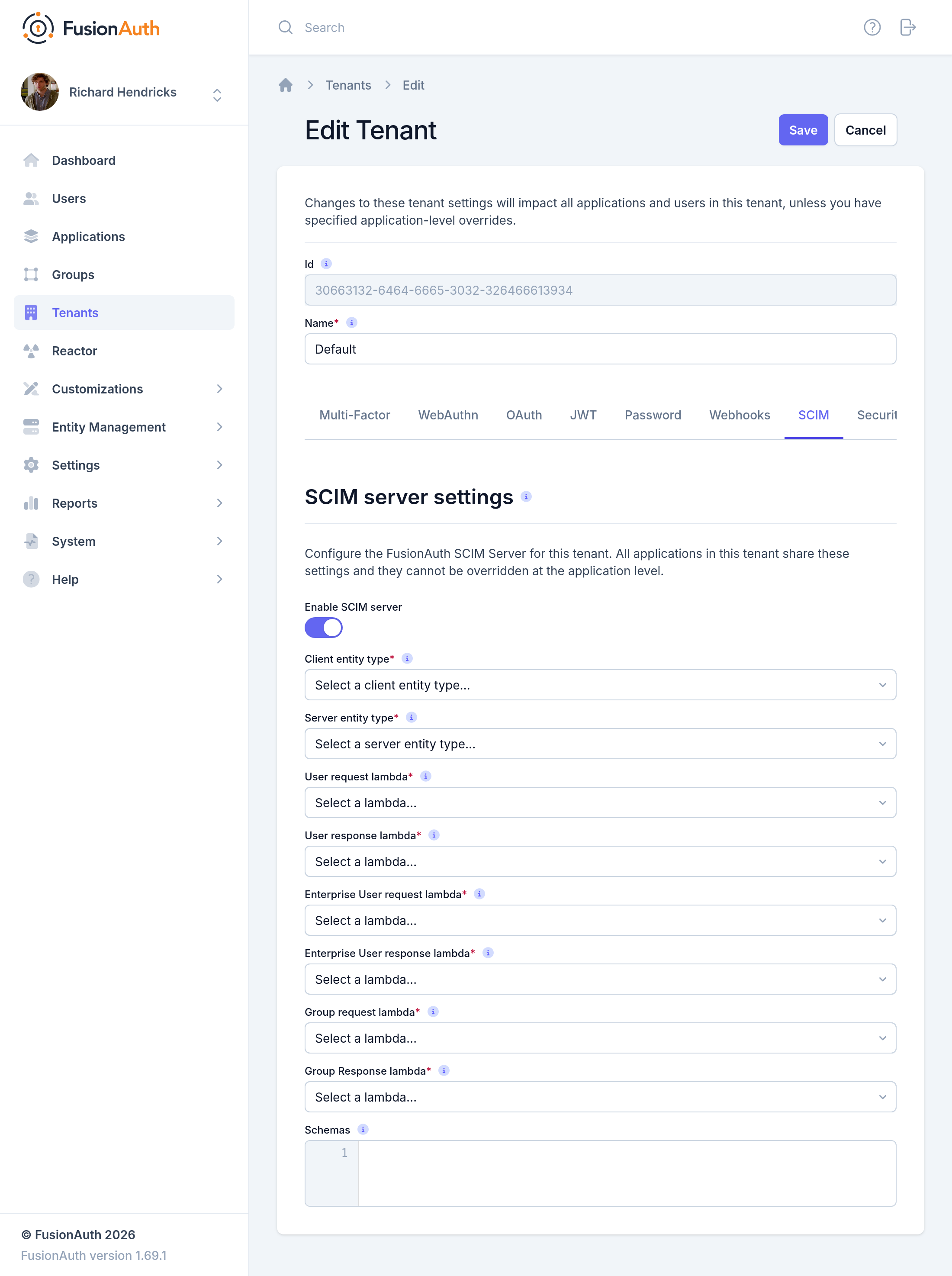 Tenant Configuration - SCIM